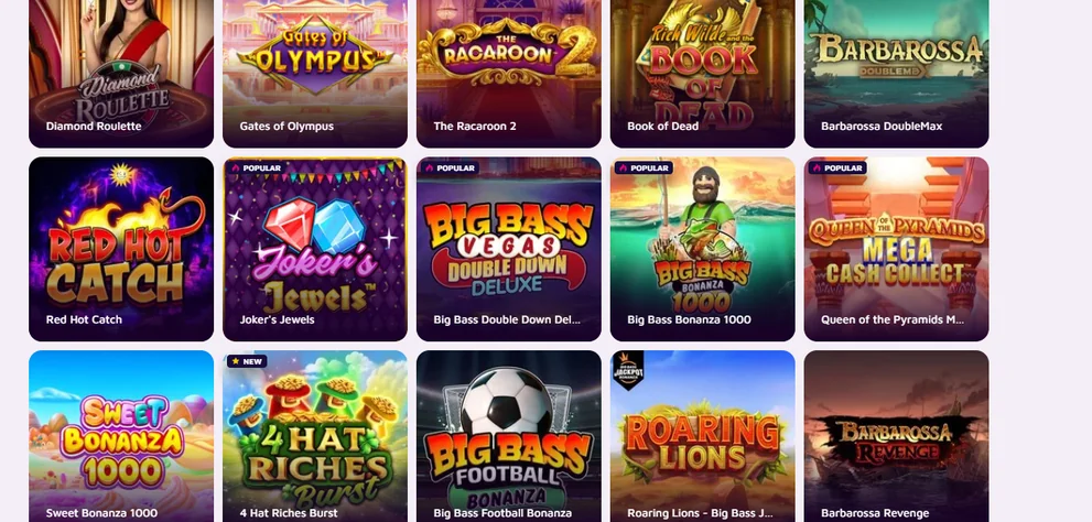 Play featured slot titles